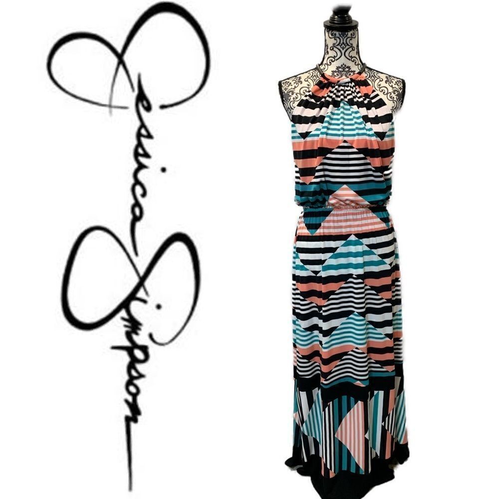 Jessica Simpson multicolored striped maxi - Picture 3 of 14